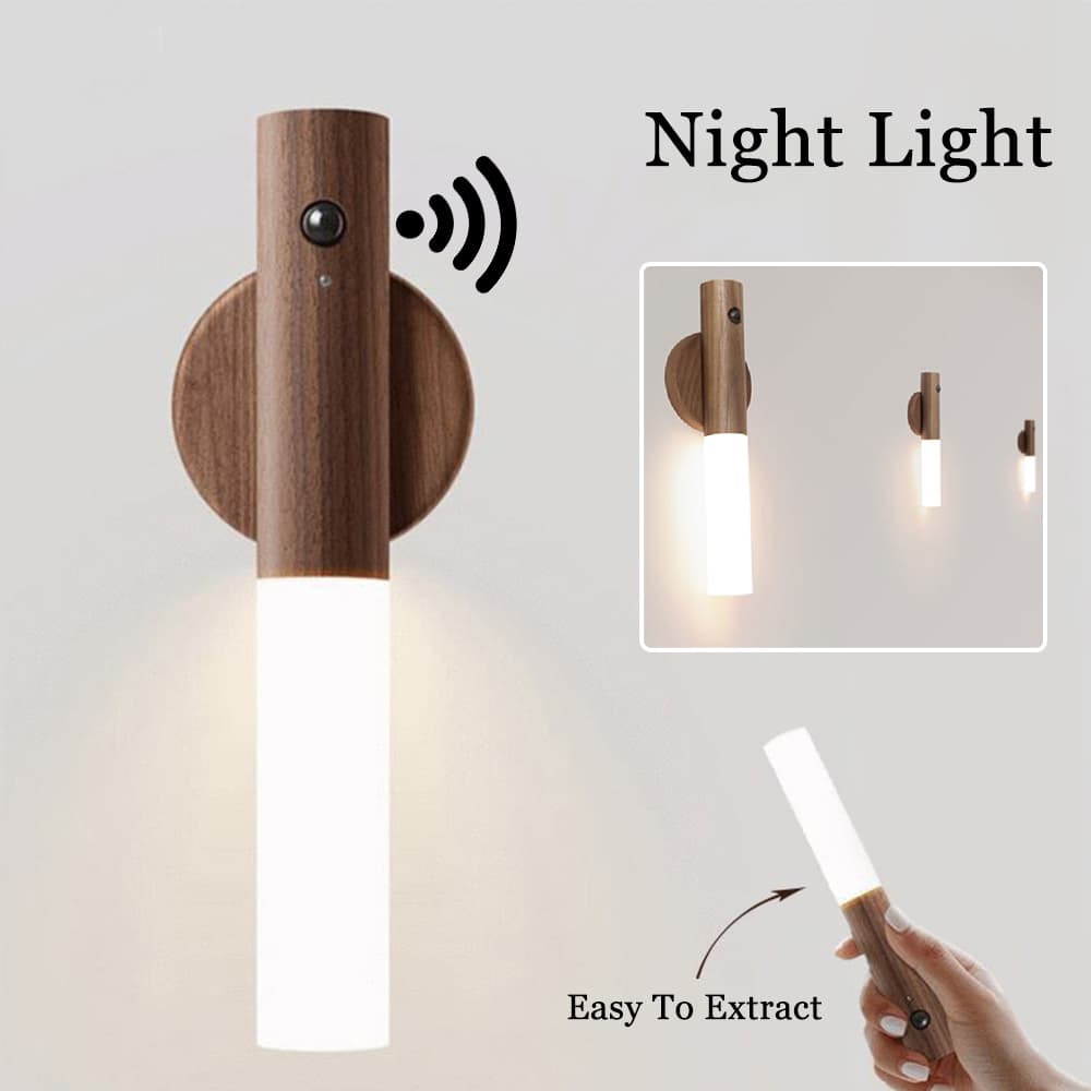 Hərəkət Sensorlu Maqnitli LED Gecə Lampası - USB ilə Şarj Olunan Simsiz Divar və Şkaf İşığı