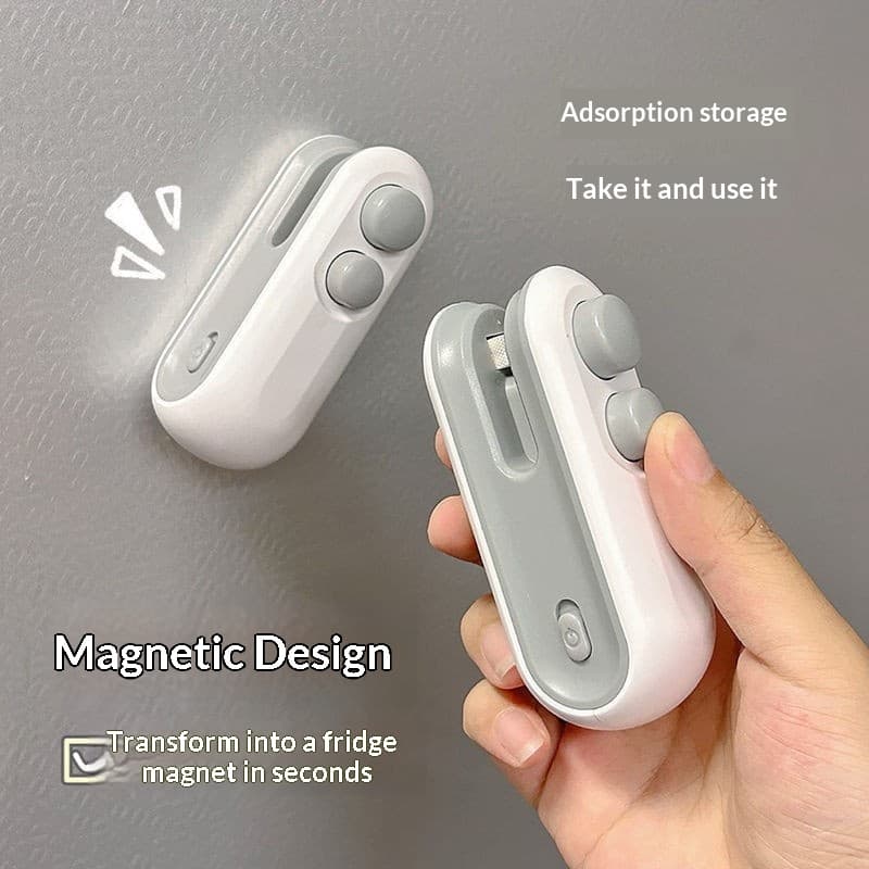 Mini 2-si 1-də Paket Bağlayan və Açan Aparat - USB ilə Şarj Olunan Vakum və Ağızbağlayan